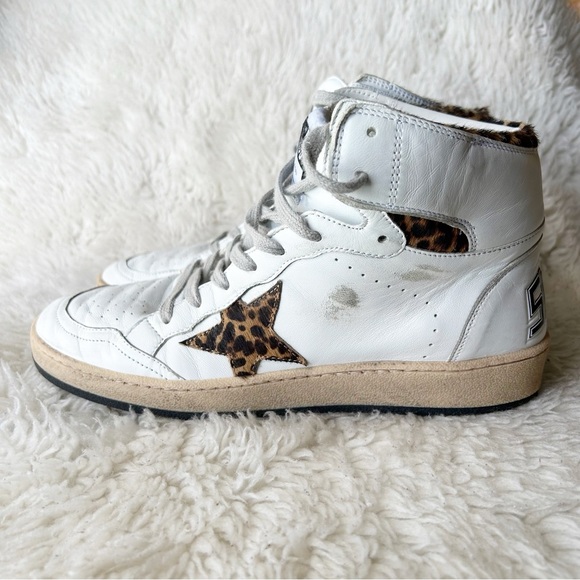 Golden Goose Shoes - Golden Goose Sky Star White High Top Sneakers Leopard Print Size EU 40